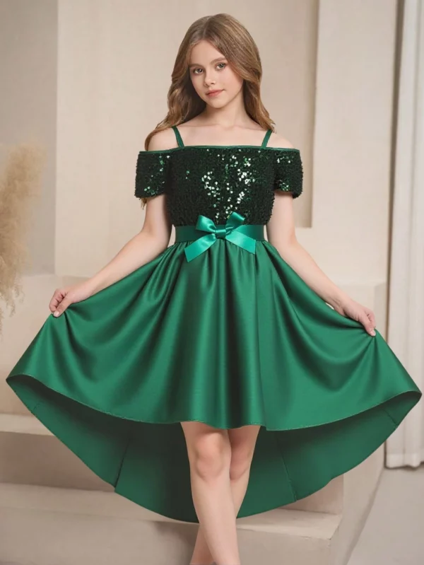 1741951231020c426112ea056b9fd235038ea56165_thumbnail_ Едноцветна асиметрична вечерна рокля с пайети и асиметрично деколте за момичета в тийнейджърска възраст, идеална за представления, сватби, сватбени тържества, партита и рождени дни.