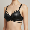 ai-product-67708 Grunge Punk Underwired PU lingerie bra in dark, casual punk style for